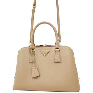 Prada Promenade bag beige Saffiano leather Tan